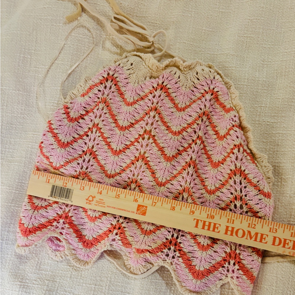 Freshman 1996 Pink Orange and White Cream Knit Two Piece Outfit Women’s XS - Picture 10 of 12